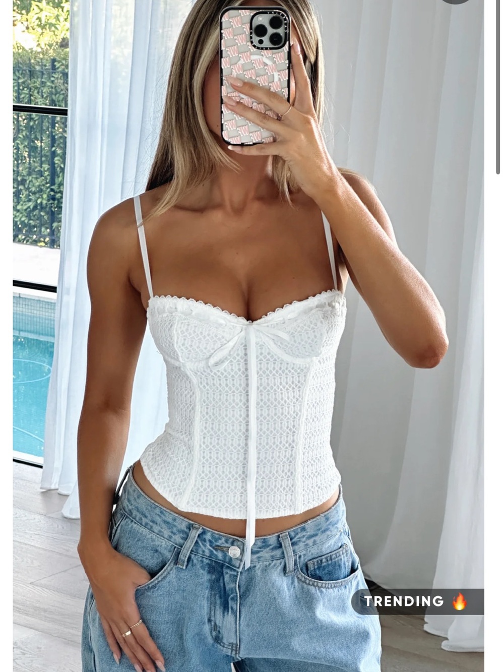 White Fox Way You Feel Bustier Top Size Small